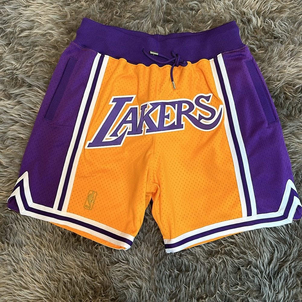 Los Angeles Lakers Mitchell & Ness Authentic NBA x Just Don Mesh Shorts - Gold